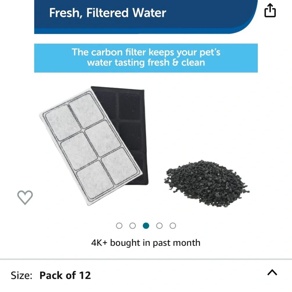 NEW bundle of 4, PetSafe Carbon Filters, Dog & Cat Water Fountain Filters